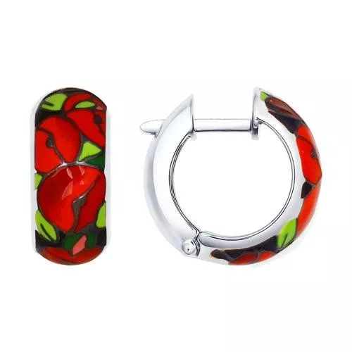 Серьги из серебра с эмалью