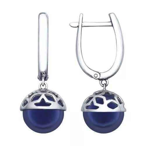 Серьги из серебра с жемчугом Swarovski