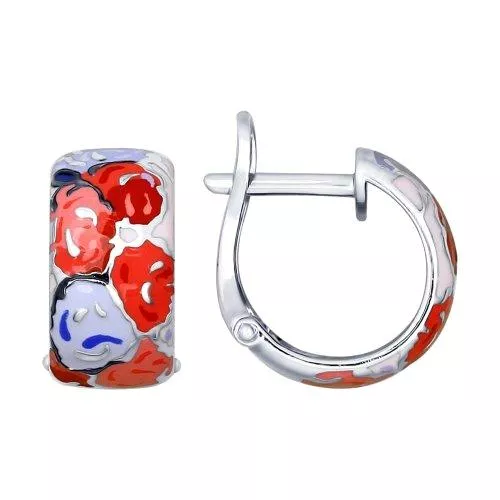 Серьги из серебра с эмалью