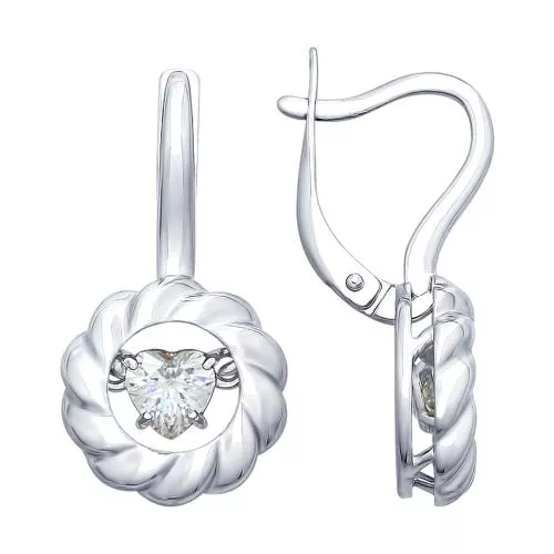 Серьги из серебра со Swarovski Zirconia