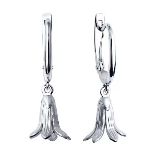 Серьги из серебра с фианитами