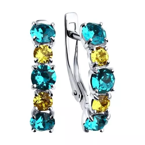 Серьги из серебра с кристаллами Swarovski