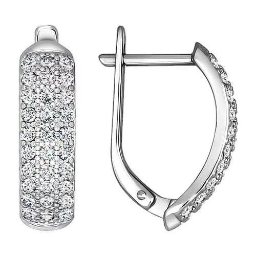 Серьги из серебра с фианитами