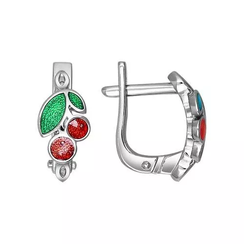 Детские серьги с вишенками