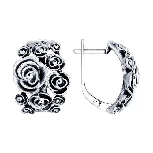 Серьги из чернёного серебра