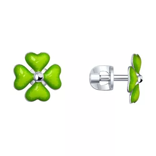 Серьги из серебра с эмалью