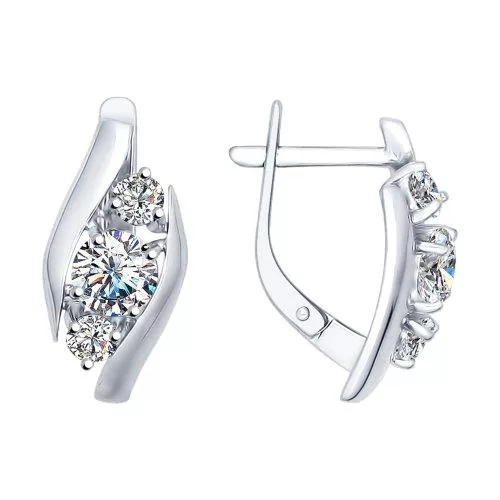 Серьги из серебра со Swarovski Zirconia
