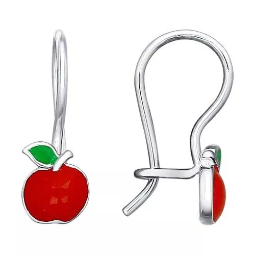 Серьги из серебра с эмалью