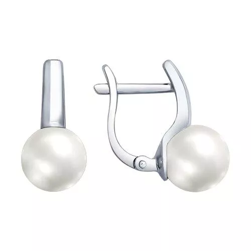 Серьги из серебра с жемчугом