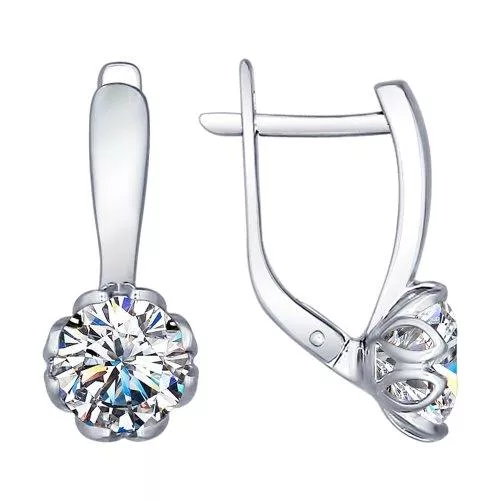 Серьги из серебра со Swarovski Zirconia