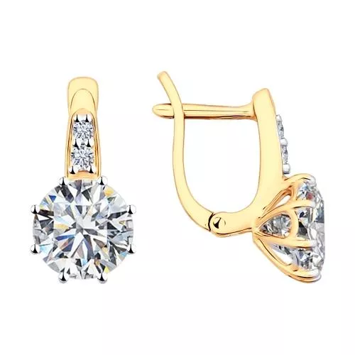 Серьги из золочёного серебра со Swarovski Zirconia