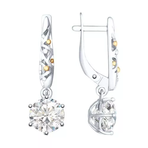 Серьги из серебра с горным хрусталем