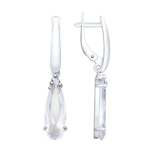 Серьги из серебра с горным хрусталем