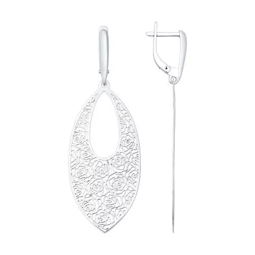 Серьги длинные из серебра