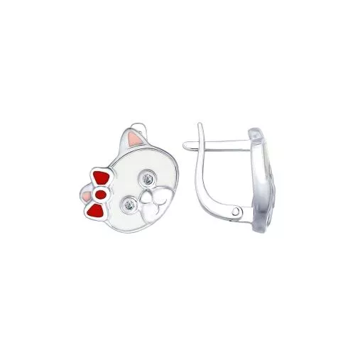 Серьги «Кошечки» с фианитами