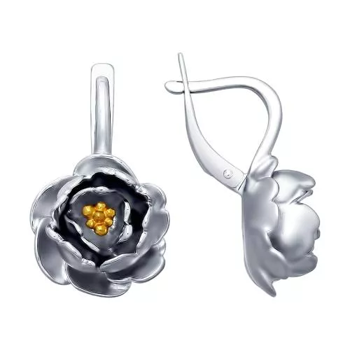 Серьги из серебра с золочением