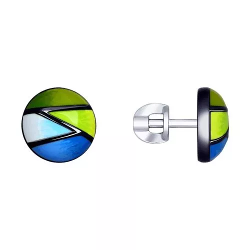 Серьги из серебра с эмалью