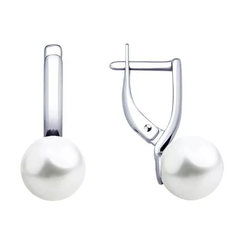 Серьги из серебра с жемчугом Swarovski