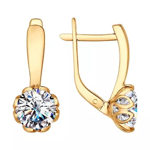 Серьги из серебра со Swarovski Zirconia