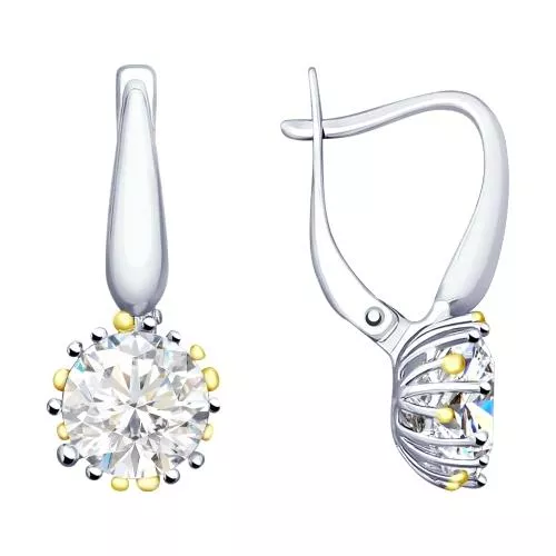 Серьги из серебра с горным хрусталем