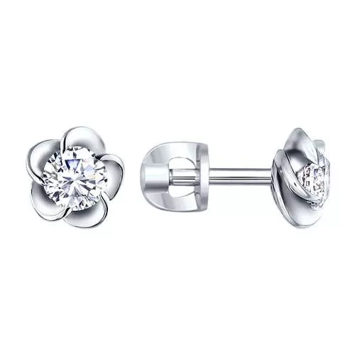 Серьги-пусеты в форме цветка