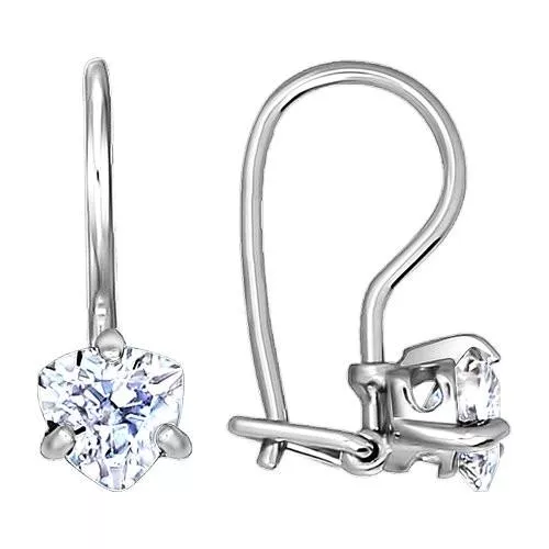 Серьги из серебра с фианитами