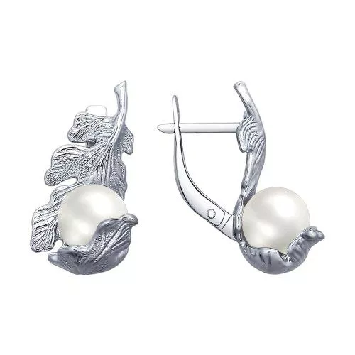 Серьги из серебра с жемчугом