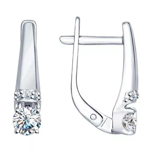 Серьги из серебра со Swarovski Zirconia
