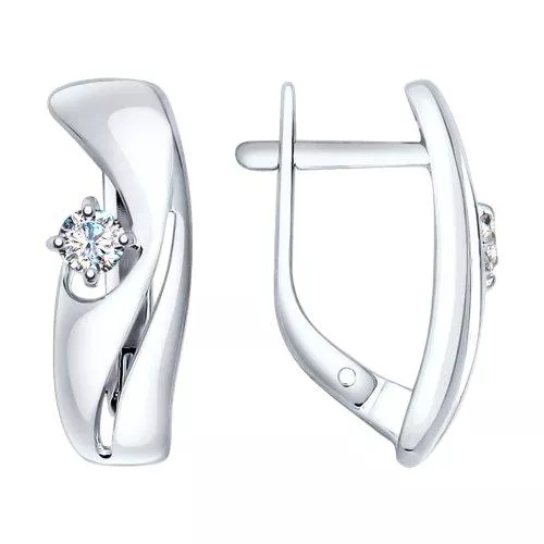 Серьги из серебра со Swarovski Zirconia