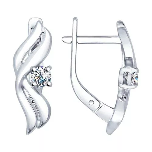 Серьги из серебра со Swarovski Zirconia