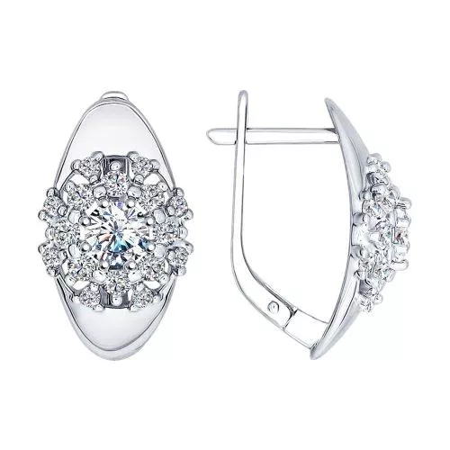 Серьги из серебра со Swarovski Zirconia