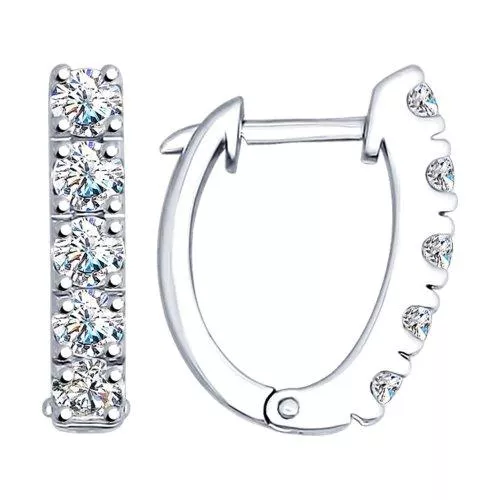 Серьги из серебра со Swarovski Zirconia