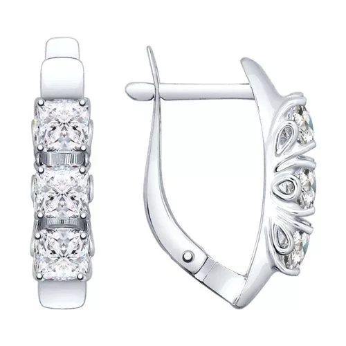 Серьги из серебра со Swarovski Zirconia