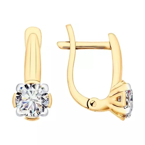 Серьги из золочёного серебра со Swarovski Zirconia