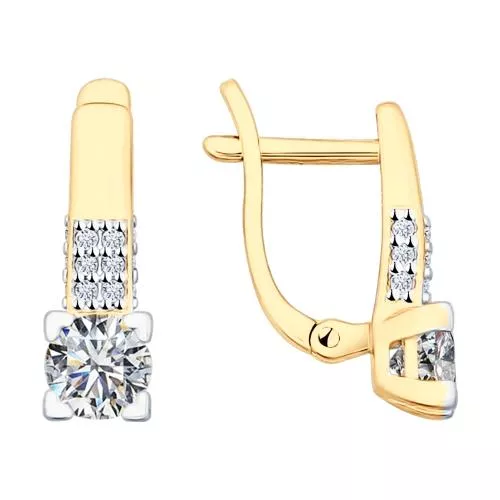 Серьги из золочёного серебра со Swarovski Zirconia