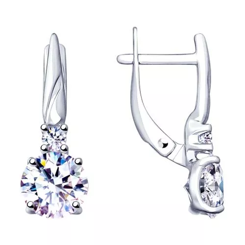Серьги из серебра со Swarovski Zirconia