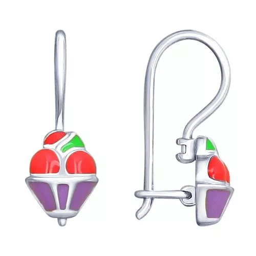 Серьги из серебра с эмалью