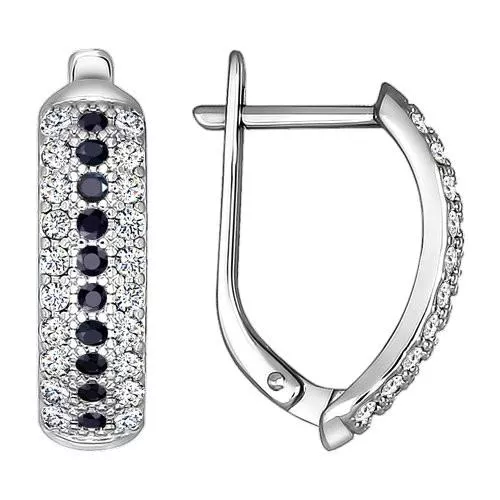 Серьги из серебра с фианитами