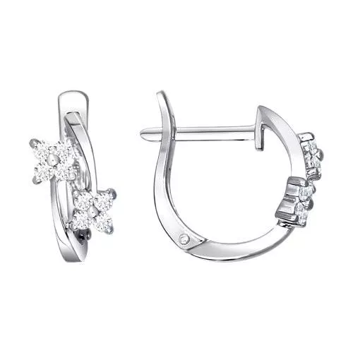 Серебряные детские серьги с фианитами