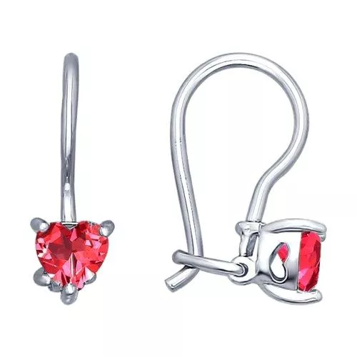 Детские серебряные серьги с фианитами