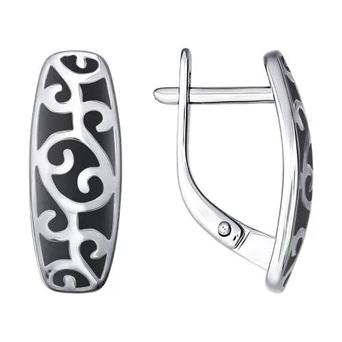 Серьги из серебра с эмалью