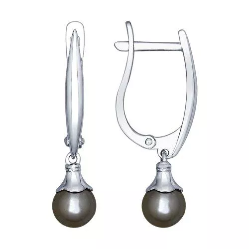 Серьги из серебра с жемчугом Swarovski