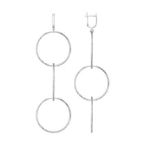 Серьги из серебра с алмазной гранью