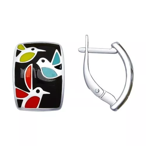 Серьги из серебра с эмалью