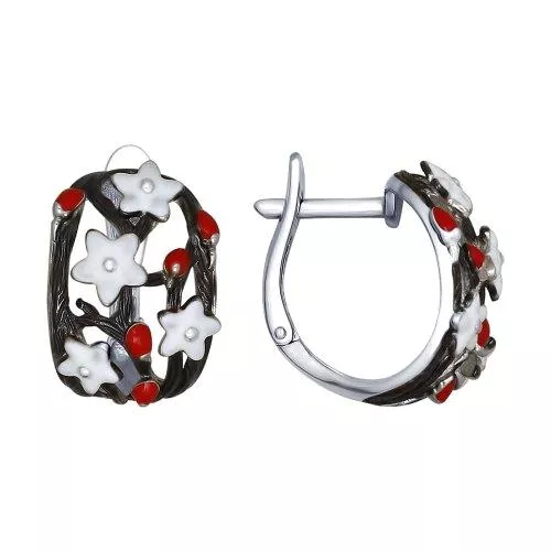 Серьги из серебра с эмалью