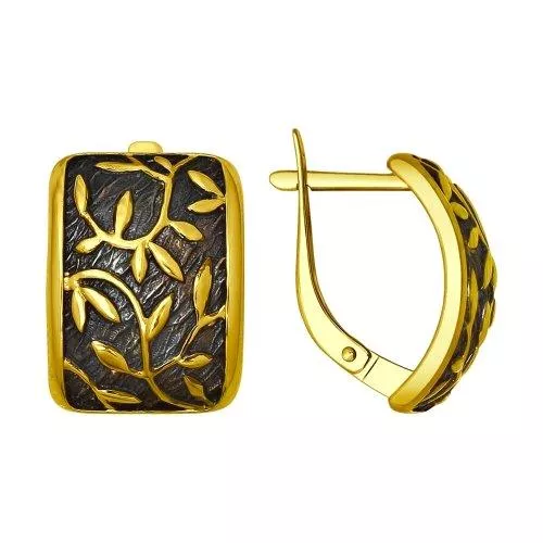 Серьги из золочёного серебра