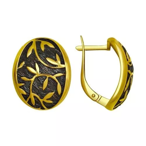 Серьги из золочёного серебра