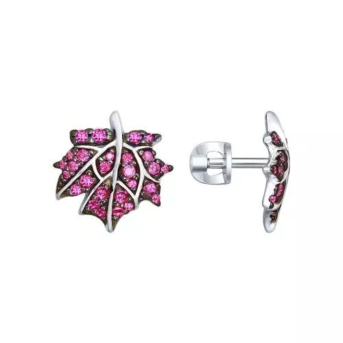 Серьги-пусеты «Кленовые листья»