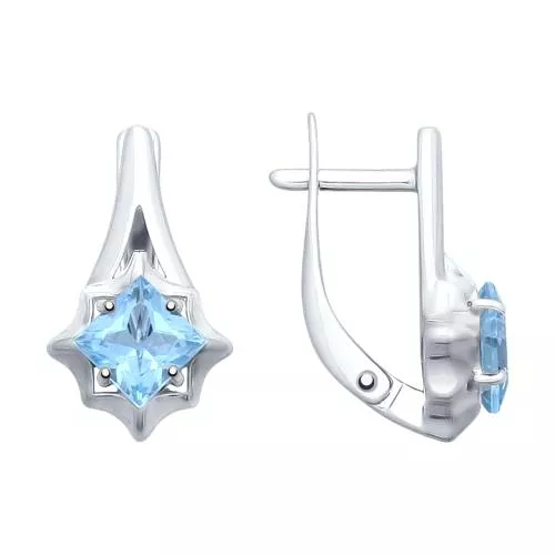 Серьги из серебра с топазами