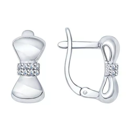 Серьги из серебра с фианитами